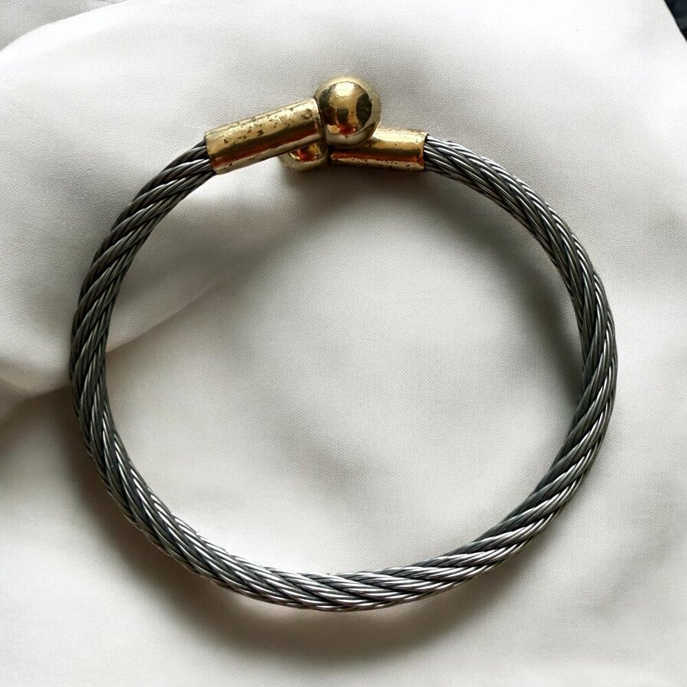 Silver twisted rope cable bracelet twist cuff fashion jewelry